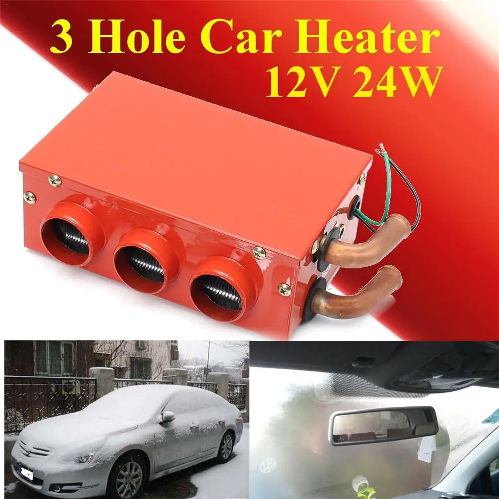DC 12V 24W 3 отверстия портативный автомобильный нагрев охлаждение нагрев Defroster Demister