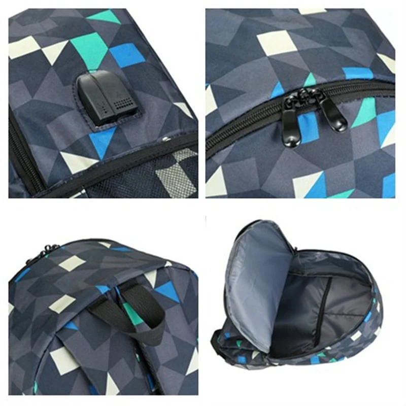 lightning Backpack USB Anti-theft Women Bagpack Canvas Student Backpack For Boy Girl Children bag Teenagers Schoolbags