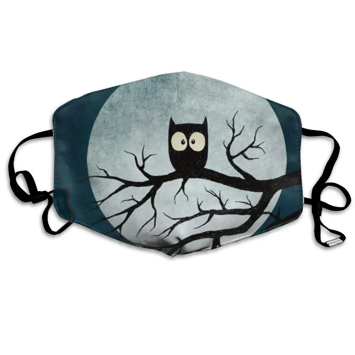 

Owl On The Night Washable Reusable Mask, Cotton Anti Dust Half Face Mouth Mask For Kids Teens Men Women With Adjustable Ear