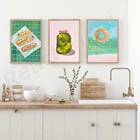 Кухонное искусство в стиле ретро, абстрактная кухонная печать, Кухонное настенное искусство, печать пончиков, ретро постер с едой, ретро картина с едой