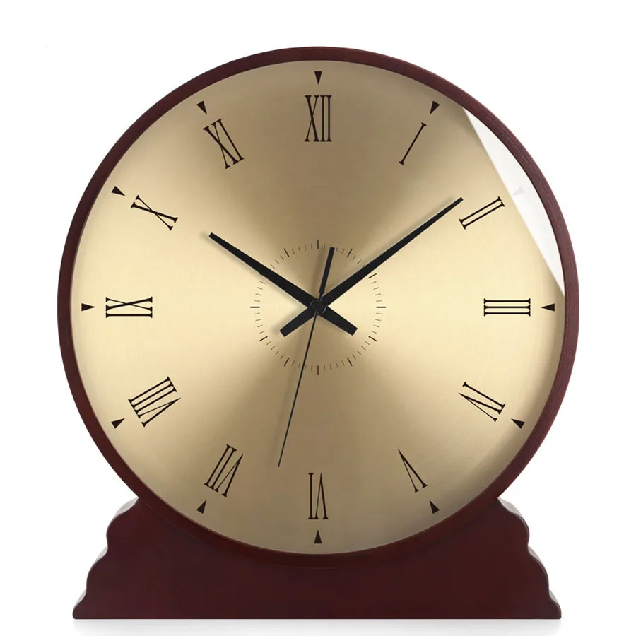 

Hot Fashion Wood Table Clock American Simple Mute Living Room Desk Clock Home decoration Bedroom Clock European Table Watch Gift