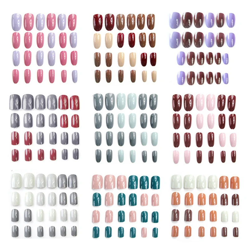 Лидер продаж 2019 накладные ногти хаки телесного цвета мраморный гроб плоские