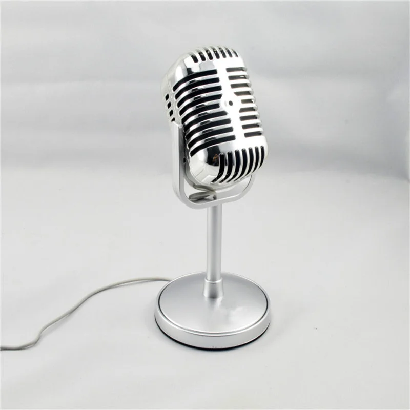 

Bright Silver-plated Capacitor Computer Karaoke Recording Wired Microphone