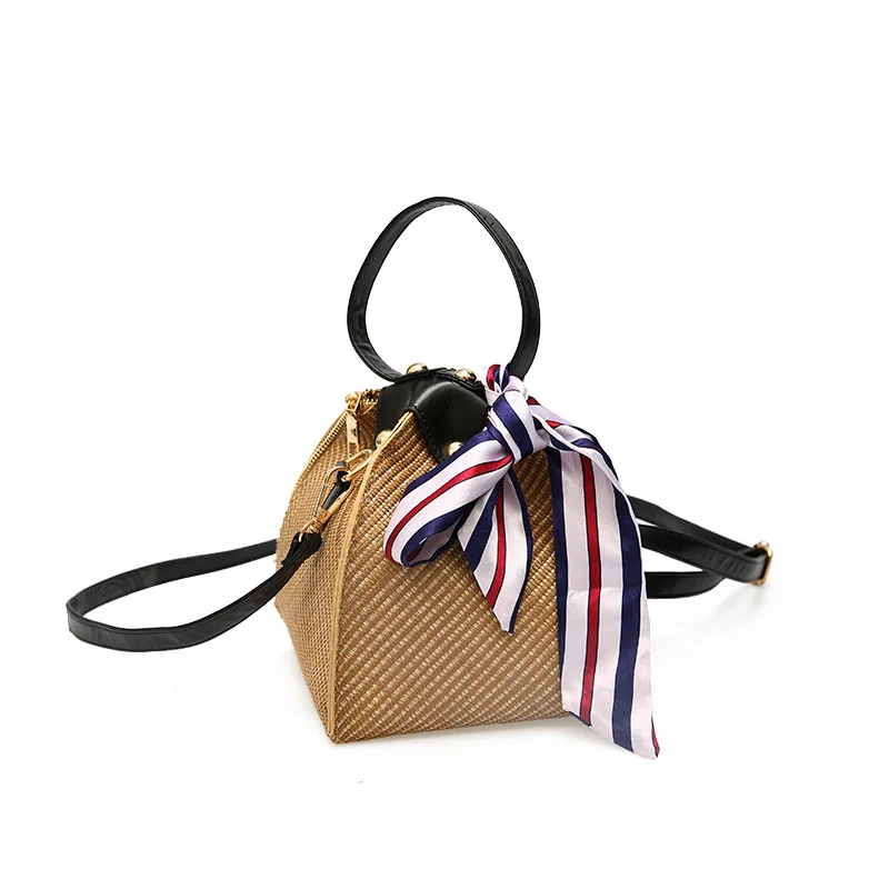 2019 Соломенная пляжная сумка с платком Bolsa Feminina через плечо сумки для женщин 2018 De