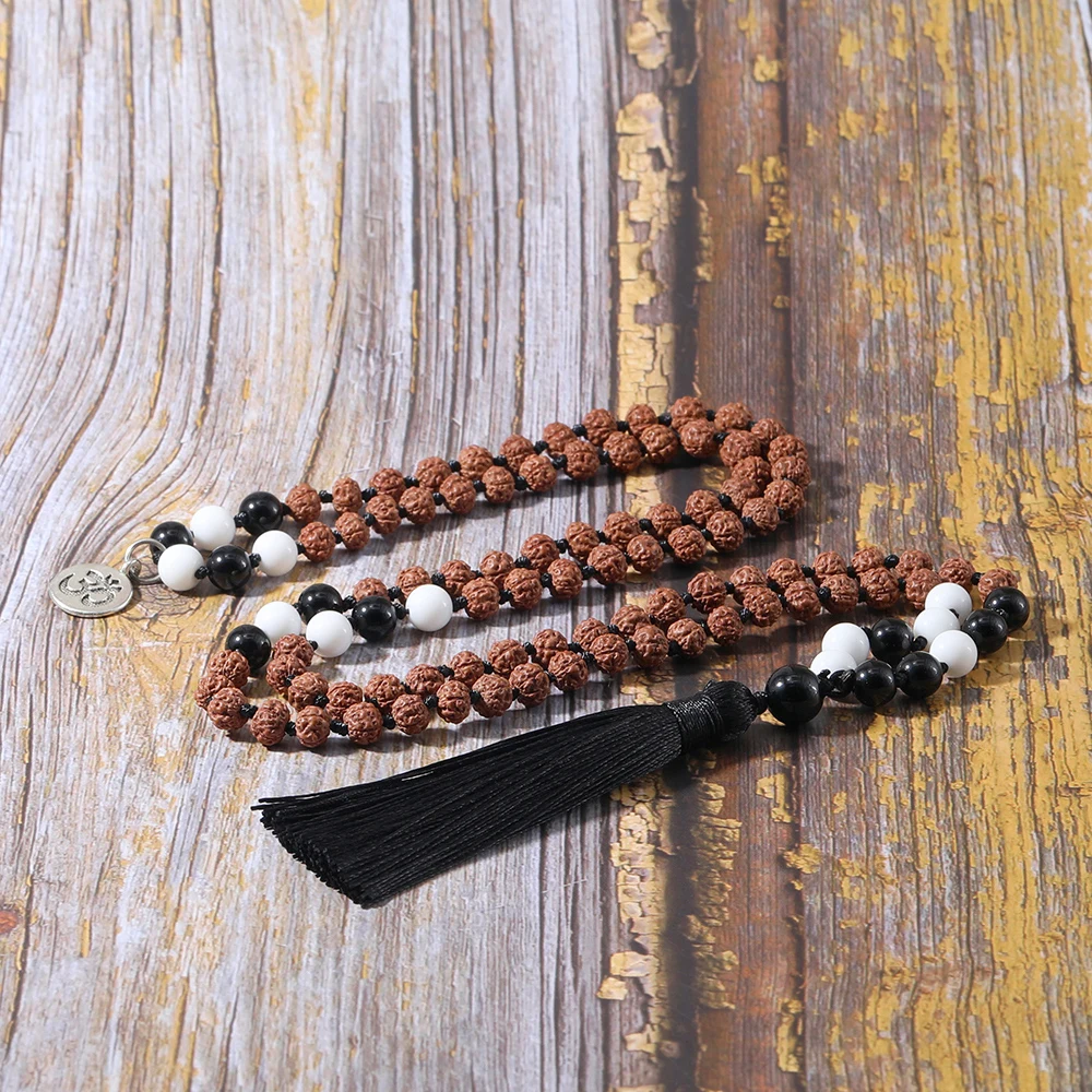 Ожерелье OAIITE для йоги и медитации этническое богемное 108 искусственное оникс