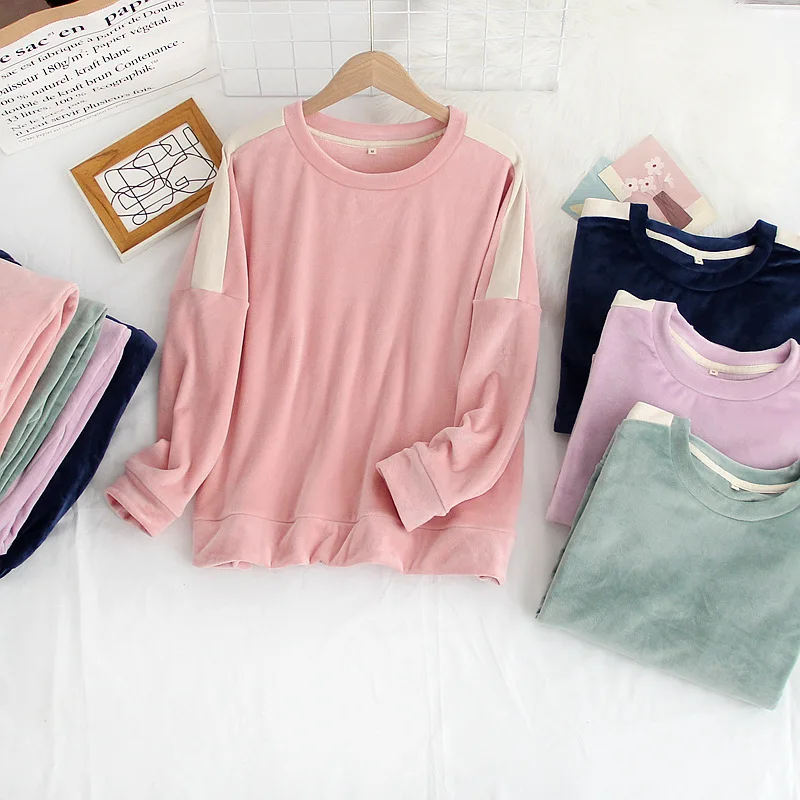 

Женский пижамный комплект Fdfklak, зимняя Толстая теплая Фланелевая пижама с длинным рукавом, домашняя одежда, женская одежда для сна