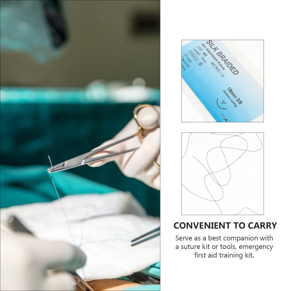 

12 Pcs Needle Suture Monofilament Thread Suture Practice Kit Teaching Exercises