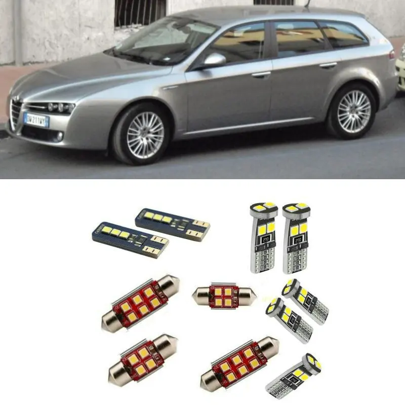 

For Alfa romeo 159 sport wagon 11pc White Canbus Car LED Bulb Reading Ceiling Map Light Interior Kit Door Lamp