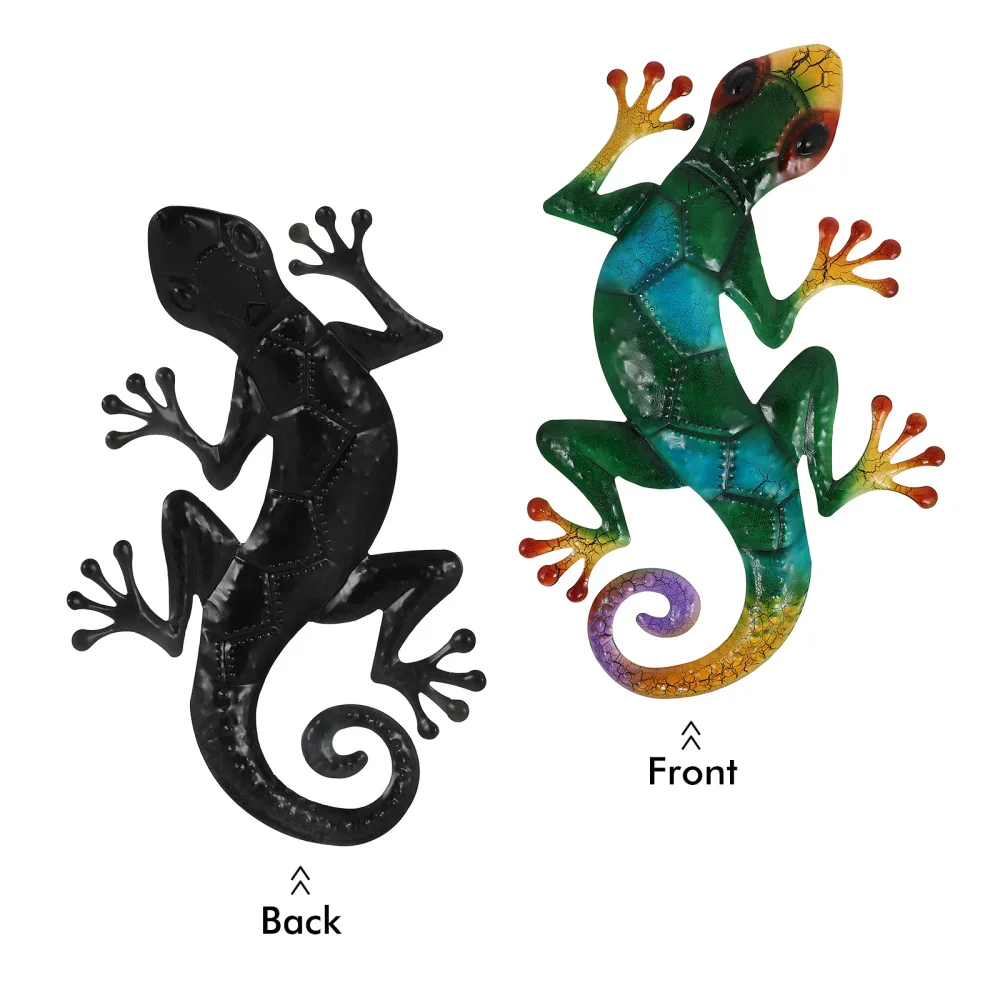 

3Pcs Wall Art Geckos Decoration Lizard Wall Sculpture Chic Garden Decoration