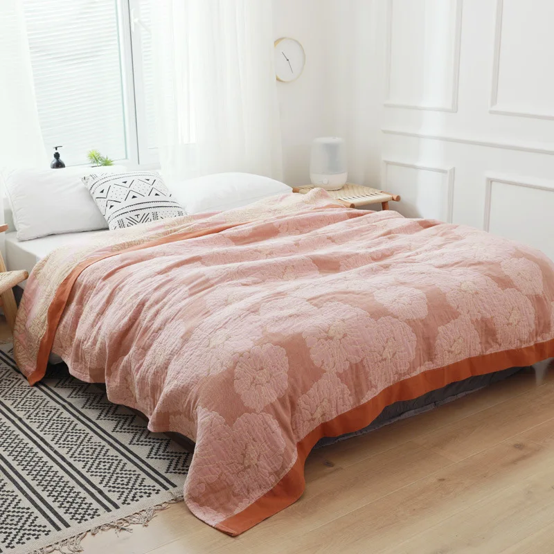 

Новое хлопковое пятислойное Марлевое одеяло из муслина для дивана-кровати легкое удобное летнее постельное белье Простыня полноразмерные ...