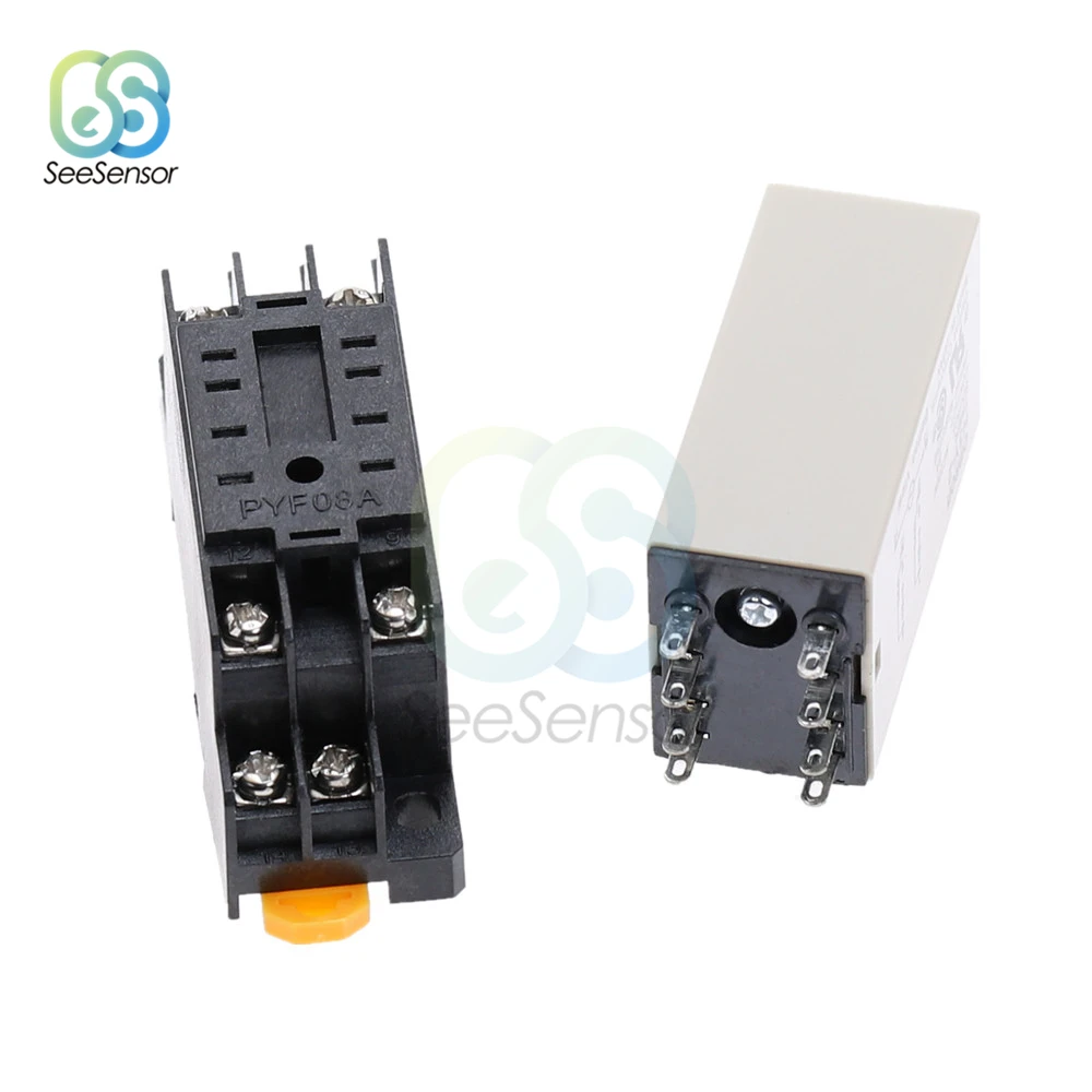 Реле времени задержки с базовым разъемом PYF08A 110 В переменного тока 220 постоянного