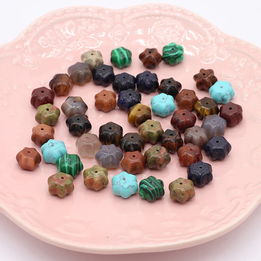 

24PCSWholesale Natural Stone Printed Petal Simplet Pendant For Jewelry Making DIY Necklace Accessory Gemstone Gift Free Shipping