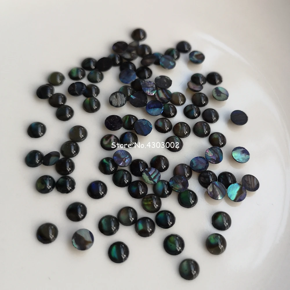 100 шт./лот 4 мм натуральный круглый кабошон синий Абалон раковина перламутровая
