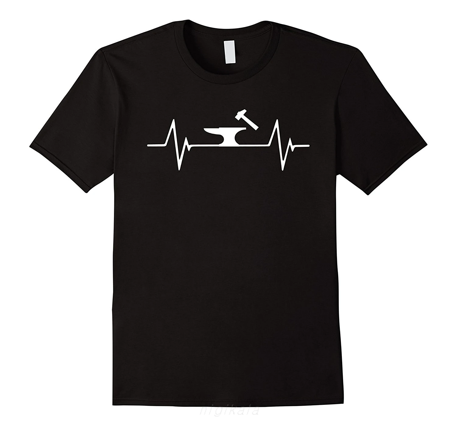 

Blacksmithing Heartbeat T-Shirt Summer Brand T Shirt Men Hip Hop Men T-Shirts Casual Fitness Letter Tee