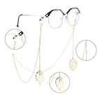 Модная цепочка для очков для чтения 2020, популярная металлическая цепочка для солнцезащитных очков, подвеска с жемчужными листьями, цепочка для очков, ожерелье для женщин