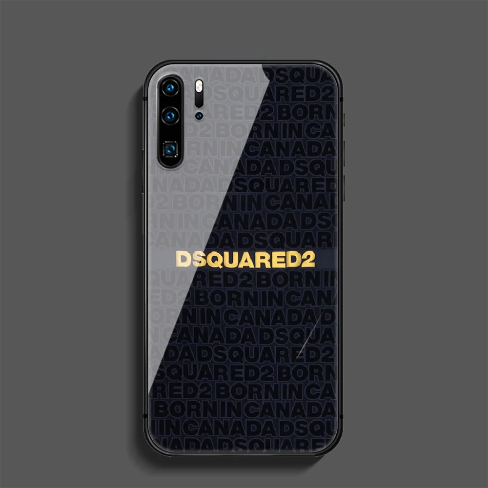 

DSQ2 D2 Fashion Brand Phone Tempered Glass Case Cover For Huawei Mate P 10 20 30 40 Lite Pro Smart Z 2019 Shell Silicone Back