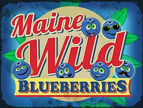 

Maine Wild Blueberries Retro Street Sign Household Metal Tin Sign Bar Cafe Car Motorcycle Garage Decoration Supplies12 X 8 Inch