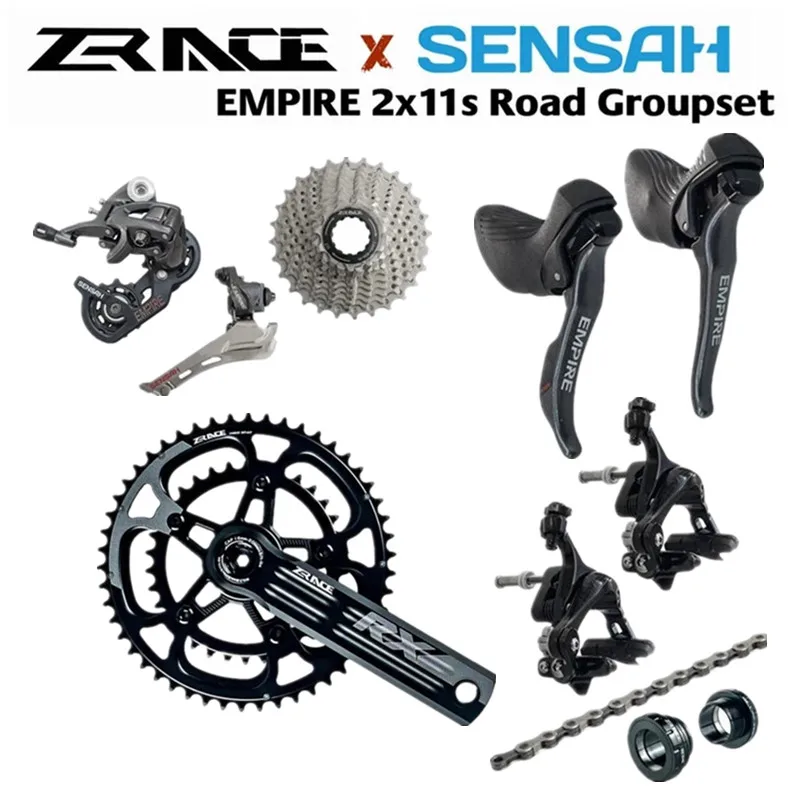 

ZRACE Crank Brake Cassette Chain + SENSAH EMPIRE,2x11 Speed, 22s Road Groupset, for Road bike Bicycle 5800, R7000 Components