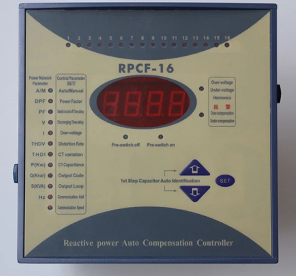 

Трехфазный автоматический регулятор мощности RPCF, 12 шагов, 380 В, контроллер для электронных компонентов, реле коэффициента мощности конденса...