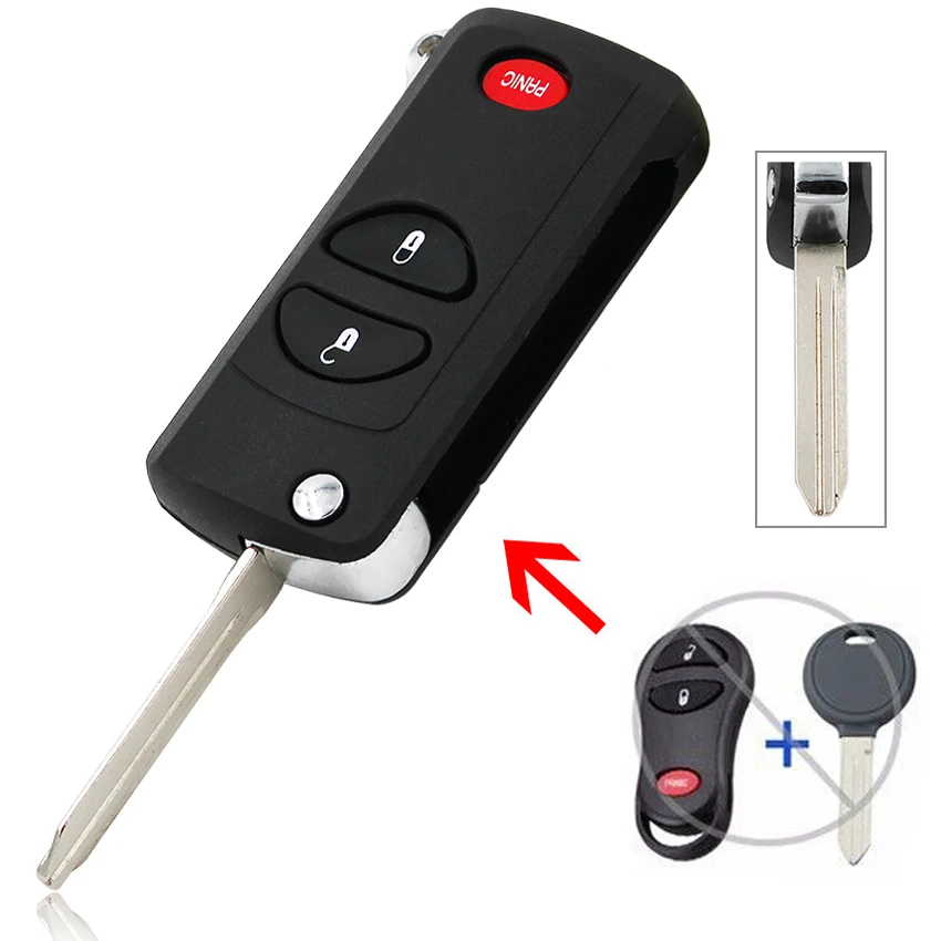 Чехол для автомобильного ключа пульта 2/3/4 кнопки Chrysler Sebring 300 м|car key shell case|buttons