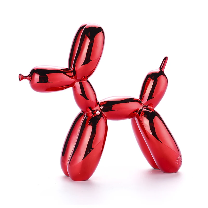 Red Jeff Koons блестящие воздушные шары статуя собаки моделирование собаки Животное Искусство Скульптура Смолы ремесленника украшения дома аксессуары - Цвет: Red
