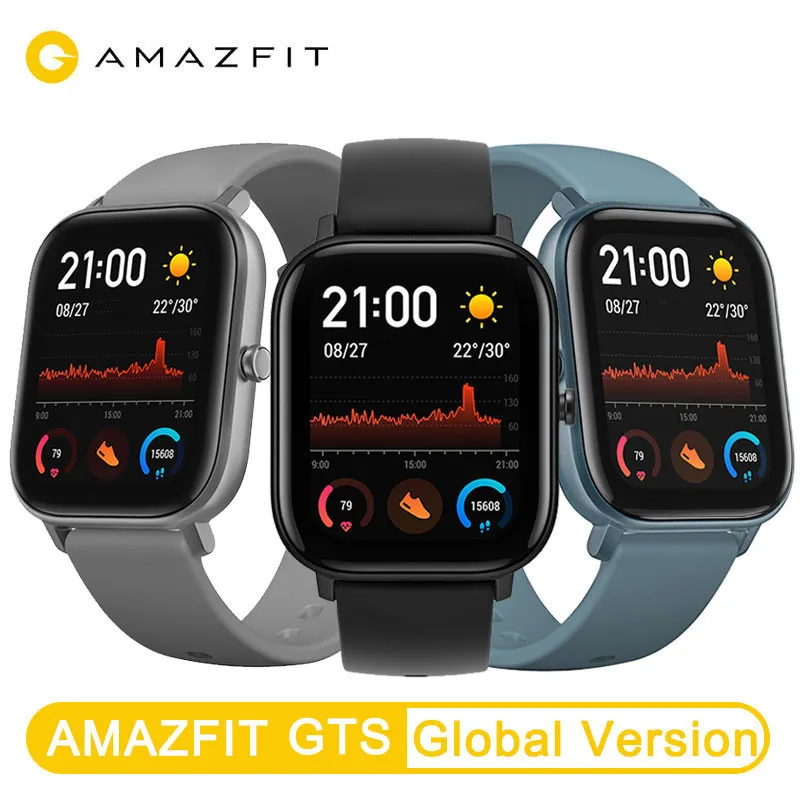 Новые Amazfit GTS глобальная версия Смарт часы Huami Открытый gps позиционирования бег сердечного ритма 5ATM водонепроницаемый смарт часы