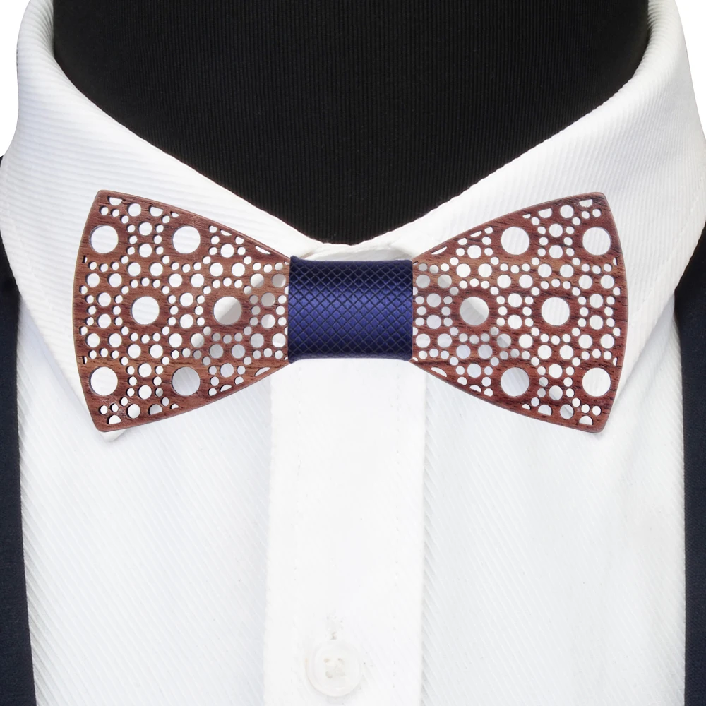 Новинка тонкий 100% деревянный галстук бабочка в горошек пустотелые галстуки на