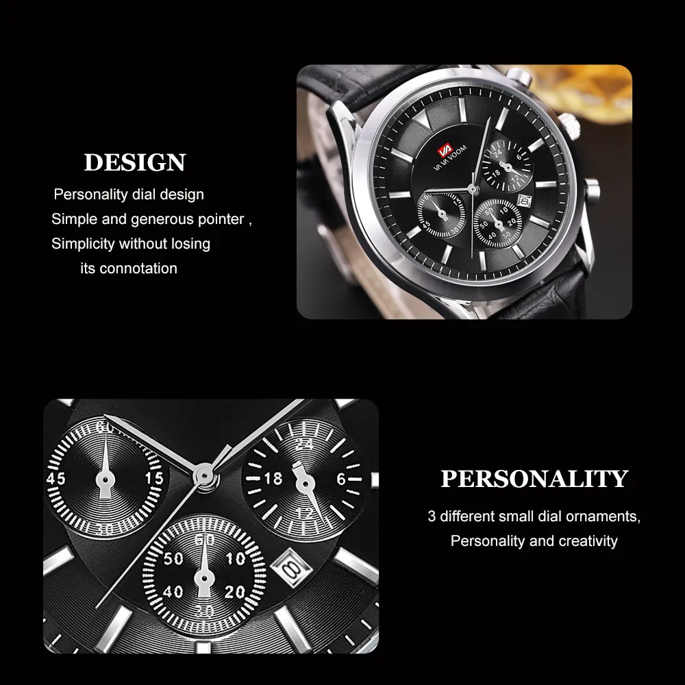 Календарь Vavavoom2020 кварцевые модные повседневные Водонепроницаемые кожаные