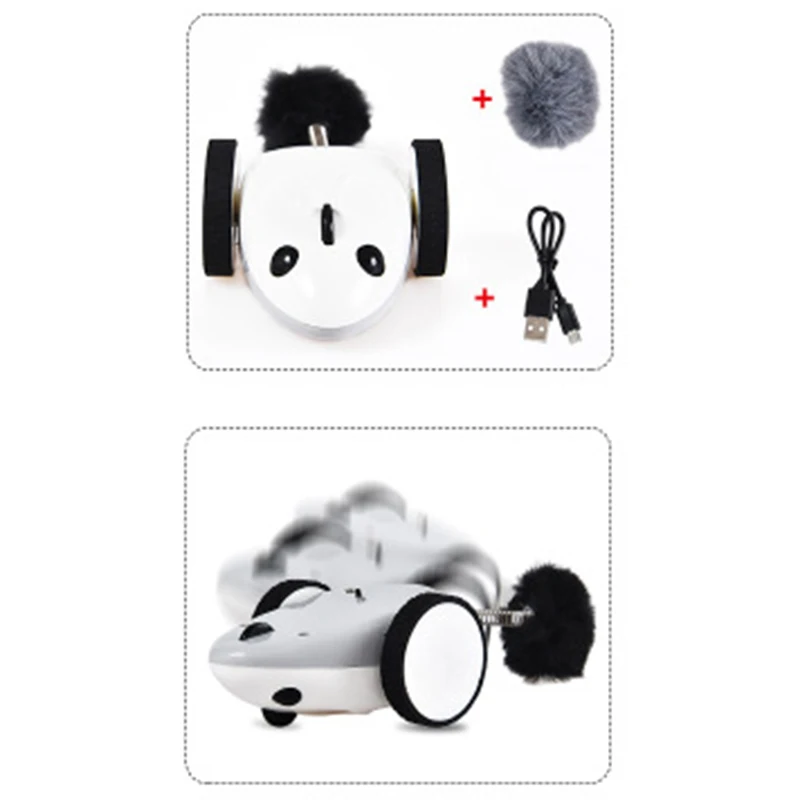 

Cat Electric Mouse Racer Automatic Irregular Moving 360 degree Rotation Interactive App Control USB Charging Pet Toys
