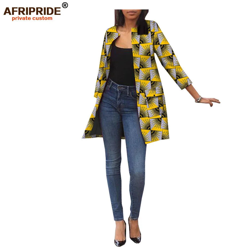 Africa ankara повседневное женское пальто с принтом AFRIPRIDE, рукав три четверти, длина до бедра, однобортное Женское пальто A1824004