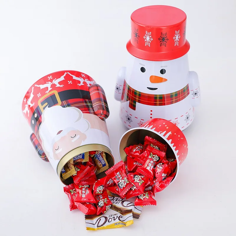 Мультфильм тумблер дизайн Рождество жестяная коробка конфеты печенье выпечка в