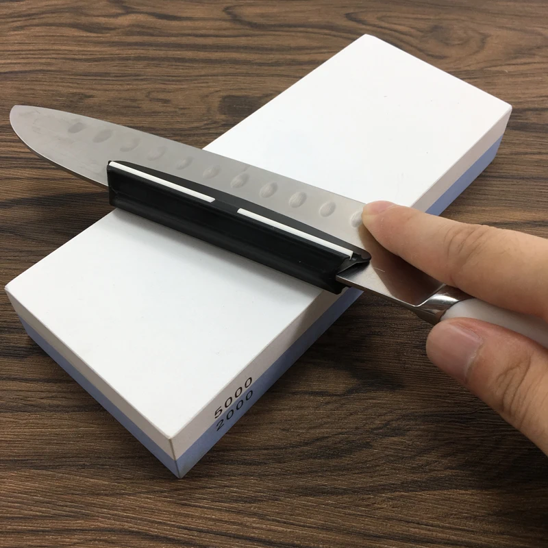 

New White alundum Whetstone 2000/5000#Double-side knife sharpener Tools Angle guide Correction Stone sharpening stone