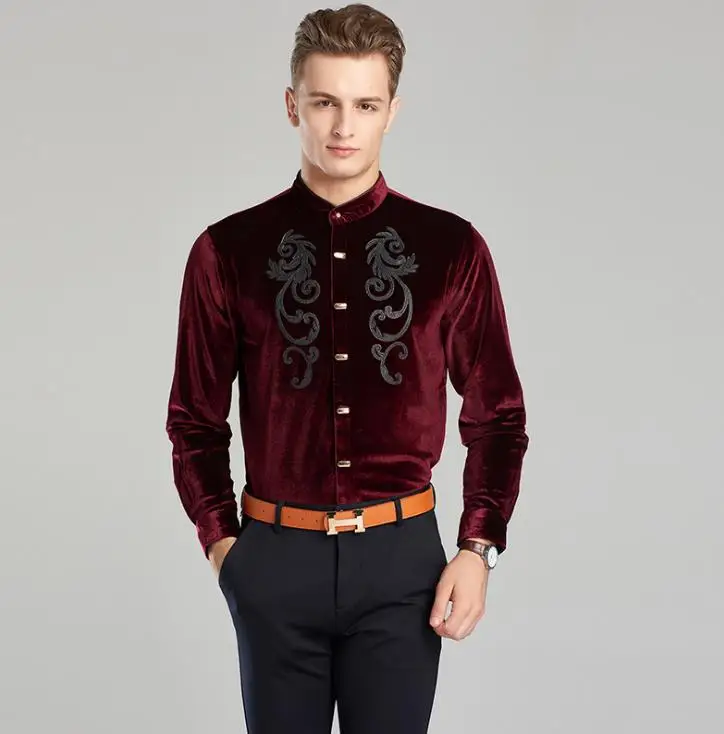 

Men's Thick Brand Warm Velvet Shirt Male Casual Autumn&Winter Fashion Trends High Quality Long Sleeve Dress Shirts