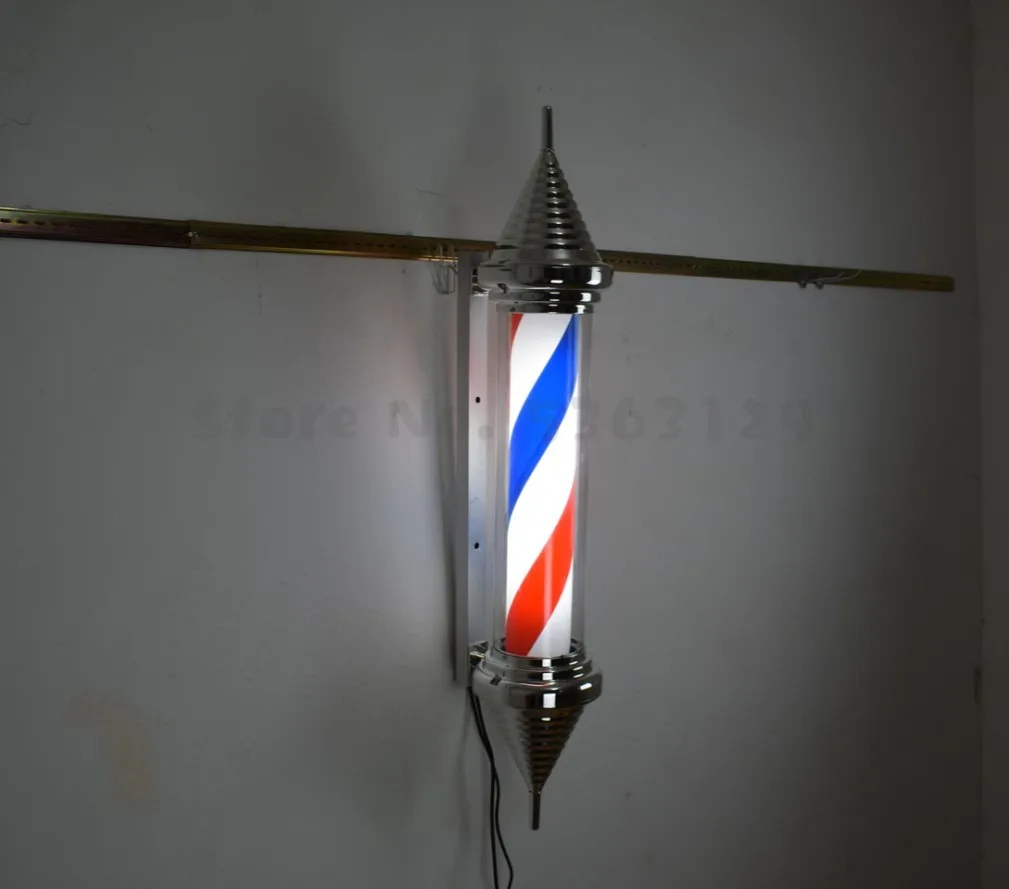 

50x14x22cm LED Hair Salon Sign Light Waterproof Wall Lamp Barber Beauty Shop Pole Red White Blue Stripe Rotating Light Stripes