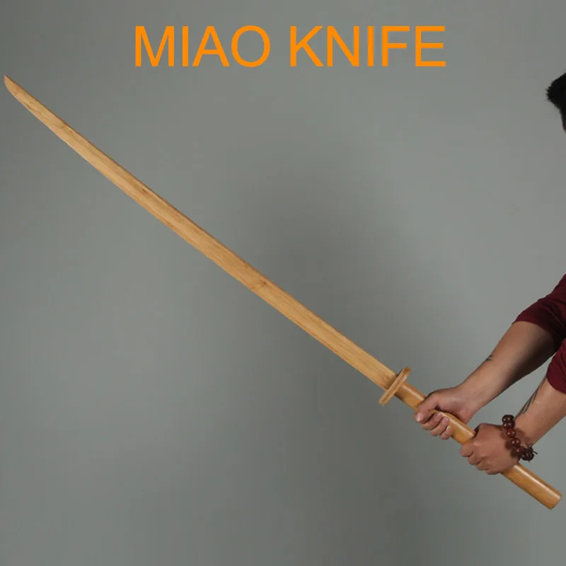 

MIAO KNIFE Miao Dao wooden bamboo knife Two handed martial arts knife Chinese Kungfu Qi family sword
