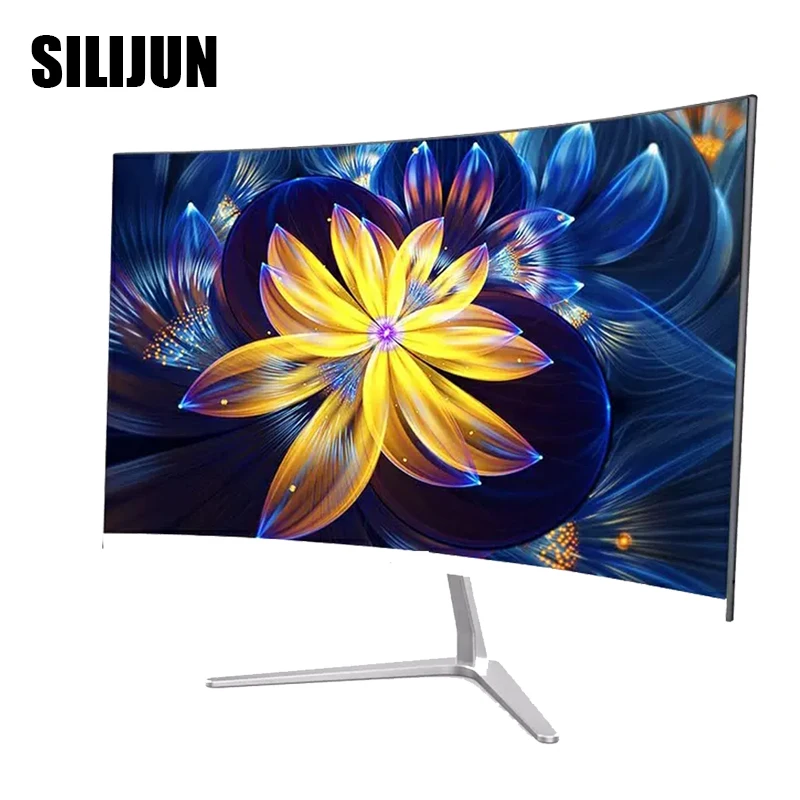 Изогнутый игровой ЖК монитор SILIJUN 24 дюйма конкурс светодиодный экран для