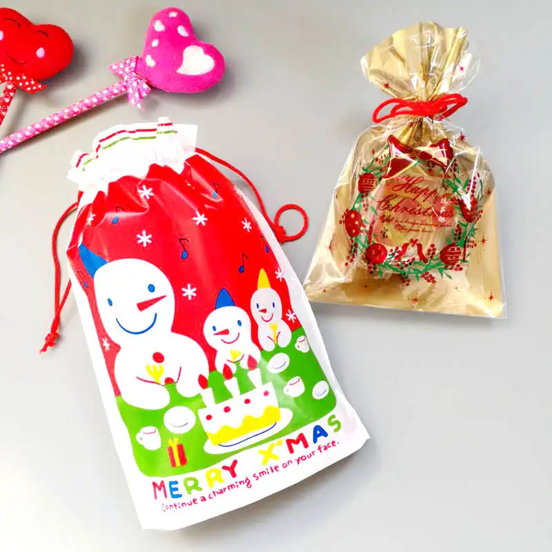 Рождественский пакет для упаковки подарка девочек с надписью Счастливого