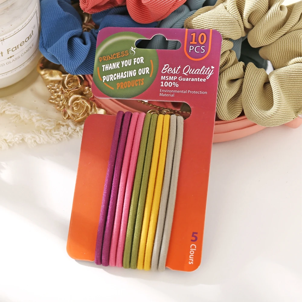 Модные эластичные повязки для волос карамельных цветов детей 10 шт. резинки