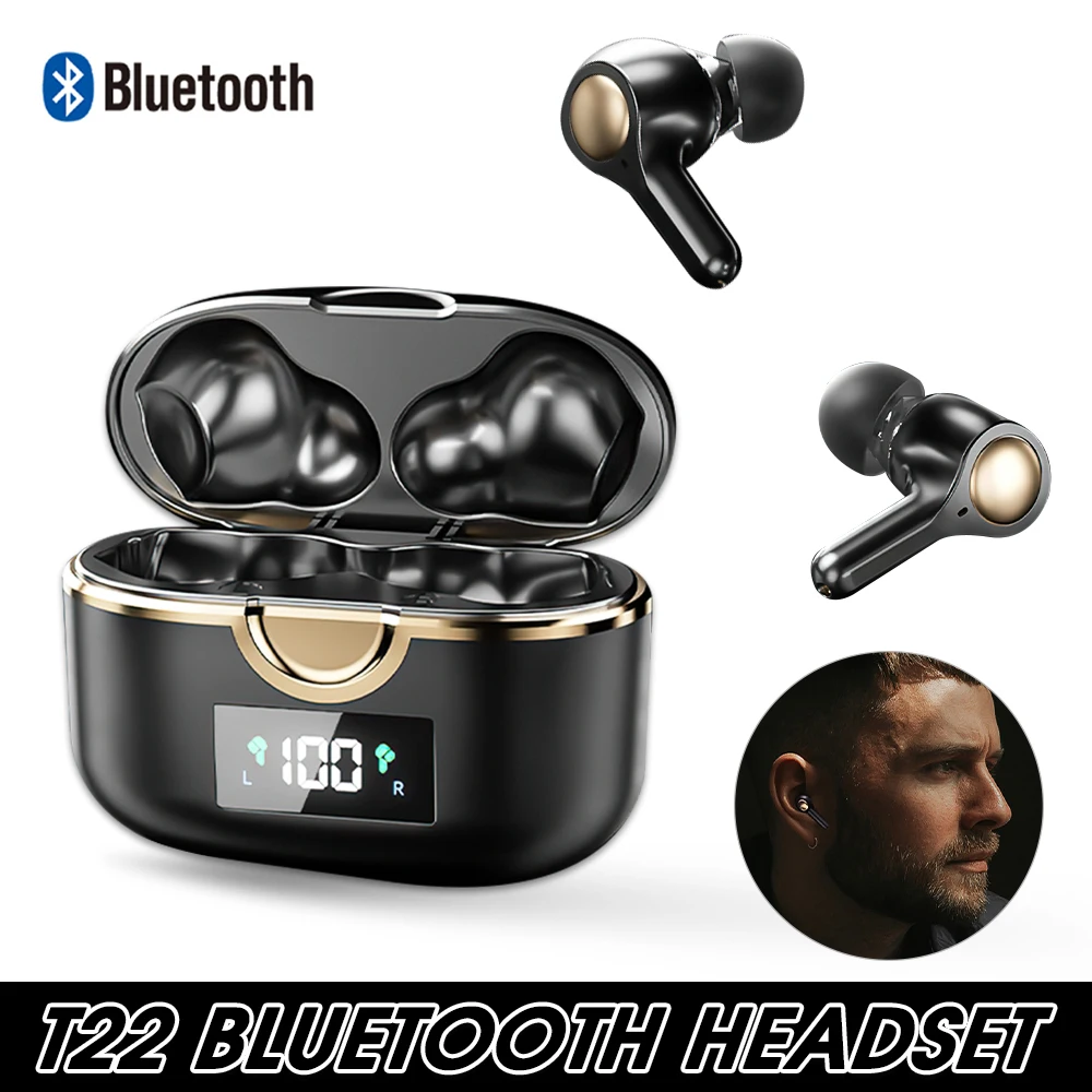 

Bluetooth 5.0 Wireless Earphones Stereo Earbuds Headphones With Microphone Touch Control Headset Noise Reduction Sports Headset