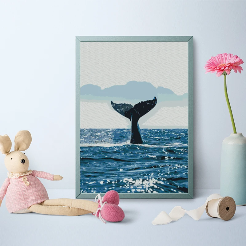

DIY Diamond Painting animal Whale ocean Diamond Embroidery Mosaic Full Round Rhinestone Sale Pictures Home Decor Art