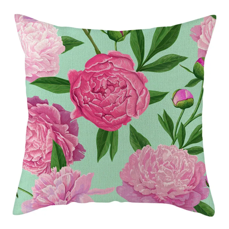 Фуватакчи льняная цветная Цветочная наволочка красная роза розовый Лотос