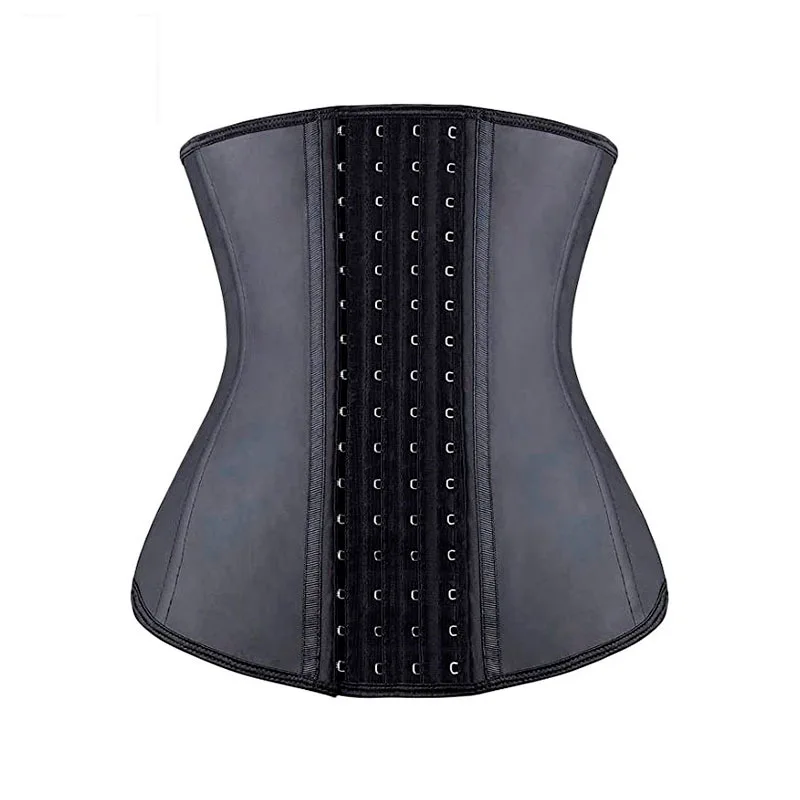 Waist Trainer 9 Steel Bone Latex 4-breasted Body Shaping Garment Rubber Abdominal Sports Band Belt Bustier Belly Control