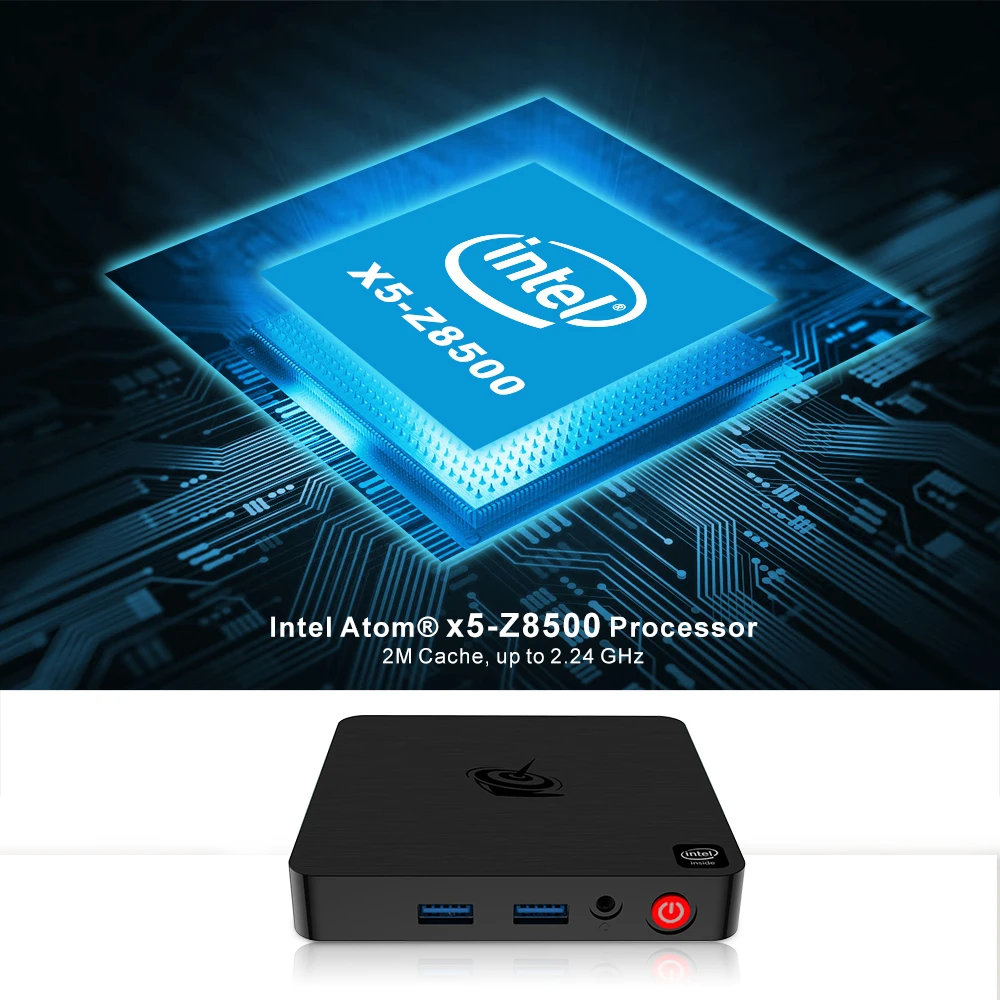 Beelink T4 мини-ПК Intel Atom x5-Z8500 Windows 10 Новый настольный ПК 4 Гб + 64 ГБ 2 4/5 8 ггц WiFi BT4.0 DP