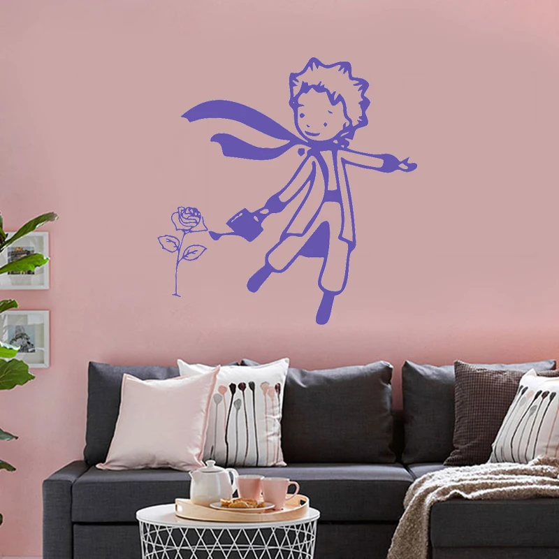 Мультяшный персонаж Маленький принц Вода Цветы наклейки на стену для детей