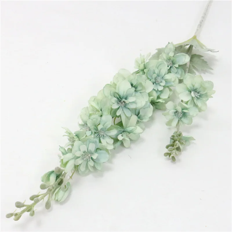Зеленый 87 см фиолетовый delphinium DIY букет орхидей Шелковый гиацинт Континентальный Искусственные цветы Свадебные, домашние, вечерние, рождественские украшения - Цвет: Зеленый