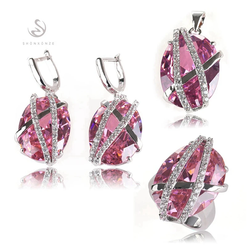 SHUNXUNZE комплекты ювелирных изделий Свадебные (кольцо/серьги/кулон)