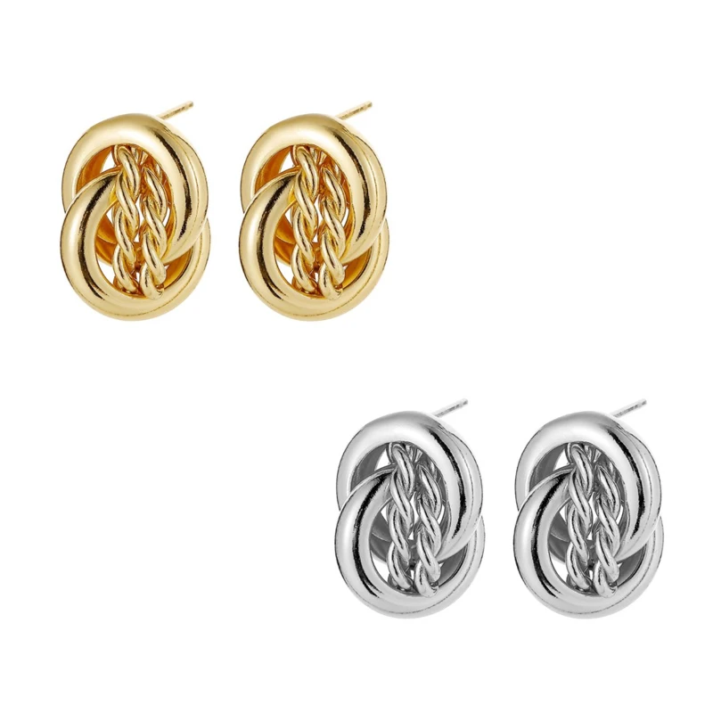 

Bohemian Chain Earrings Metal Chain Twisted Earrings For Women small Hoop Earrings Female Jewelry