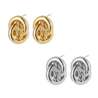 bohemian chain earrings metal chain twisted earrings for women small hoop earrings female jewelry