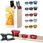 3 в 1, широкоугольный объектив для смартфона Iphone 7, 8, 6, X, 11