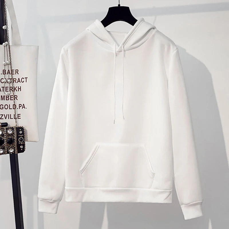 

Women Hoodie Fashion Long Sleeve O-Neck Jumper Sweatshirt Solid Casual Loose Tops Boy Girl Student Sweatshirts